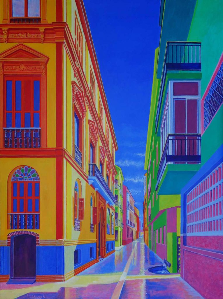 Calle Beatas (Málaga). Year 2018. Acrylic on panel- 100 x 75 cm-39,4¨x 29,5¨