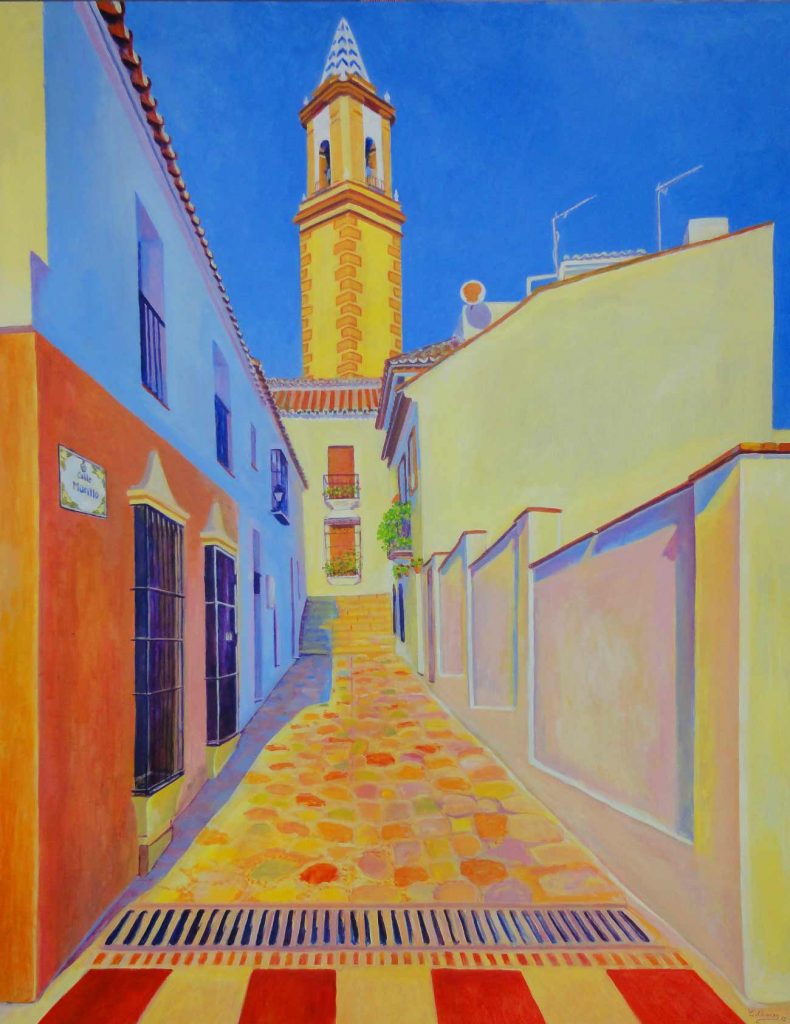 Calle Murillo (Estepona). Year 2012. Acrylic on panel 130 x 100 cm-51,2¨x 39,4¨