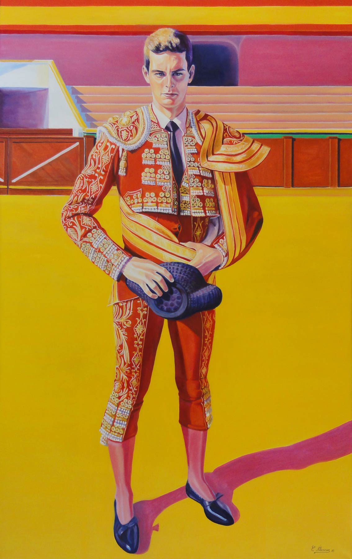 Torero de grana y oro. Year 2015. Oil on canvas. 160 x 100 cm-63¨x 39,4¨